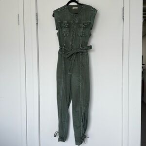 Ulla Johnson green utility sleeveless jumpsuit